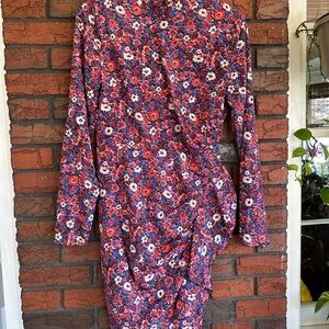 NWOT Veronica Beard Louella floral stretch silk - satin mini dress
